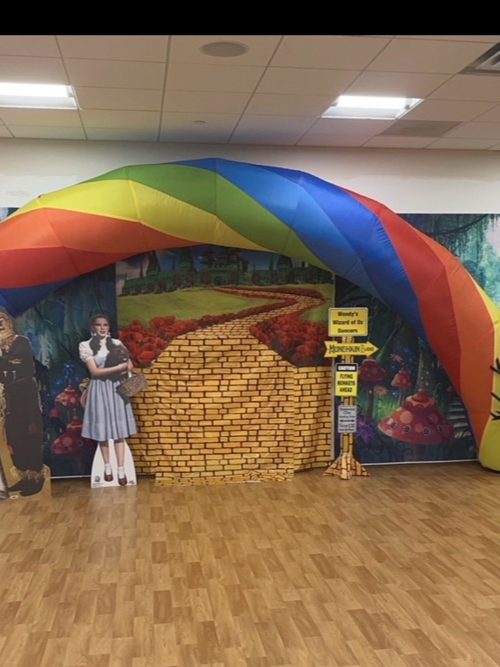 Rainbow Inflatable Arch  with added air  blower